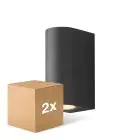 Doppelpack D'Lite Wandleuchte Vossem Aluminium Schwarz | Geeignet für 2x GU10